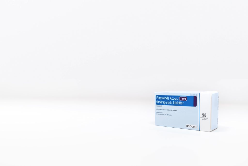 a jar of Finasteride at Nordic Hair Clinic
